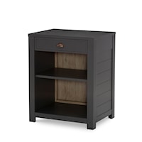 Contemporary 1-Drawer End Table with 2 Open Cubbies