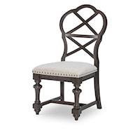 Transitional Upholstered Side Chair with Nailheads