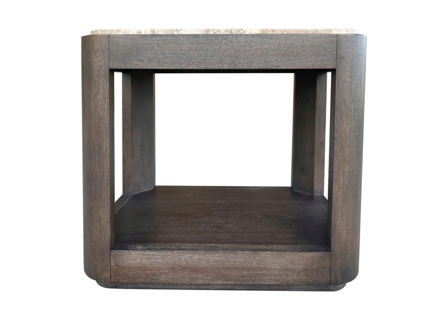 Stone-Top Chairside Table