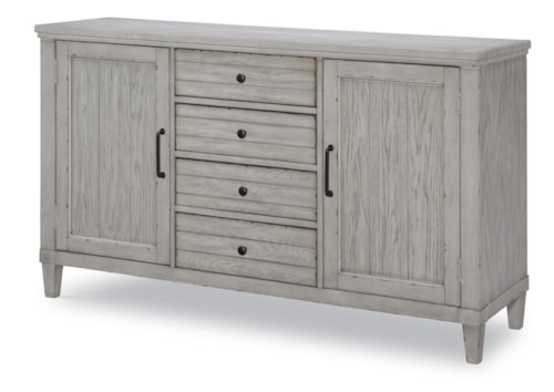 Coastal 4-Drawer Credenza with 2 Doors