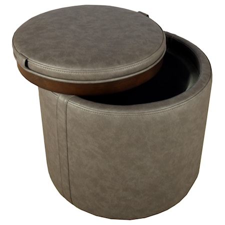 Faux Leather Ottoman