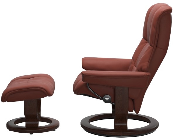 Small Chair &amp; Ottoman with Classic Base