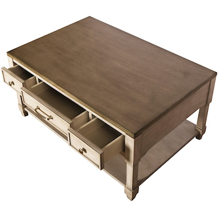 3-Drawer Rectangular Cocktail Table