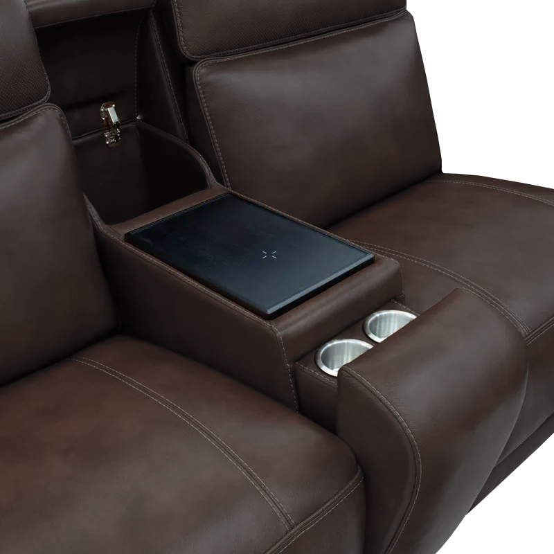 Immersive Sound 6 Piece Leather Sectional