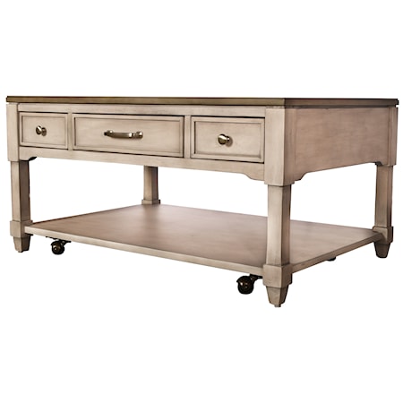 3-Drawer Rectangular Cocktail Table