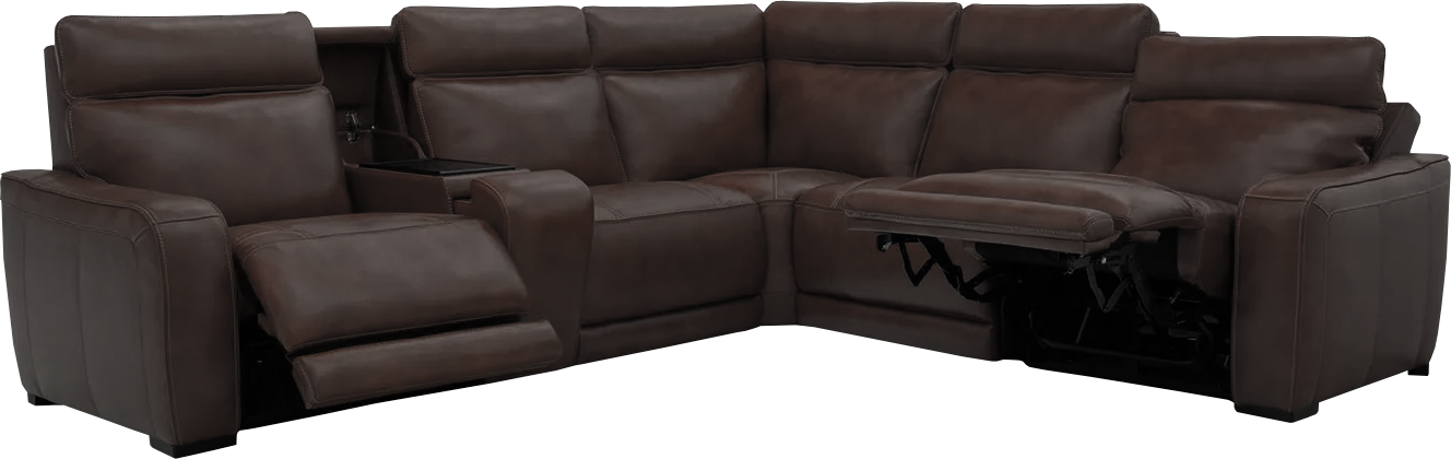 Immersive Sound 6 Piece Leather Sectional