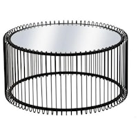 Round Metal and Glass Coffee Table
