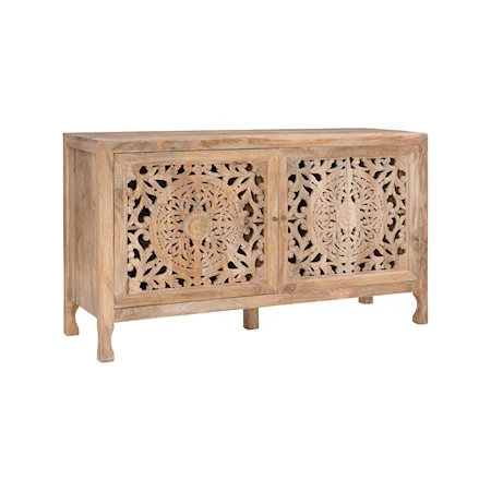 2 Door Carved Console