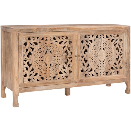 2 Door Carved Console