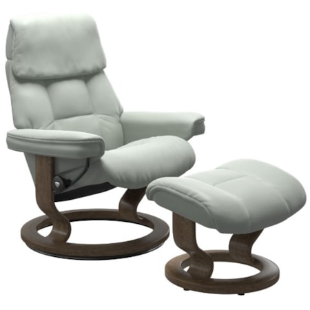 Medium Ruby Classic Recliner & Ottoman