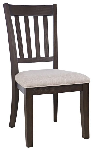 Transitional Slat Back Dining Chair with Upholstered Seat