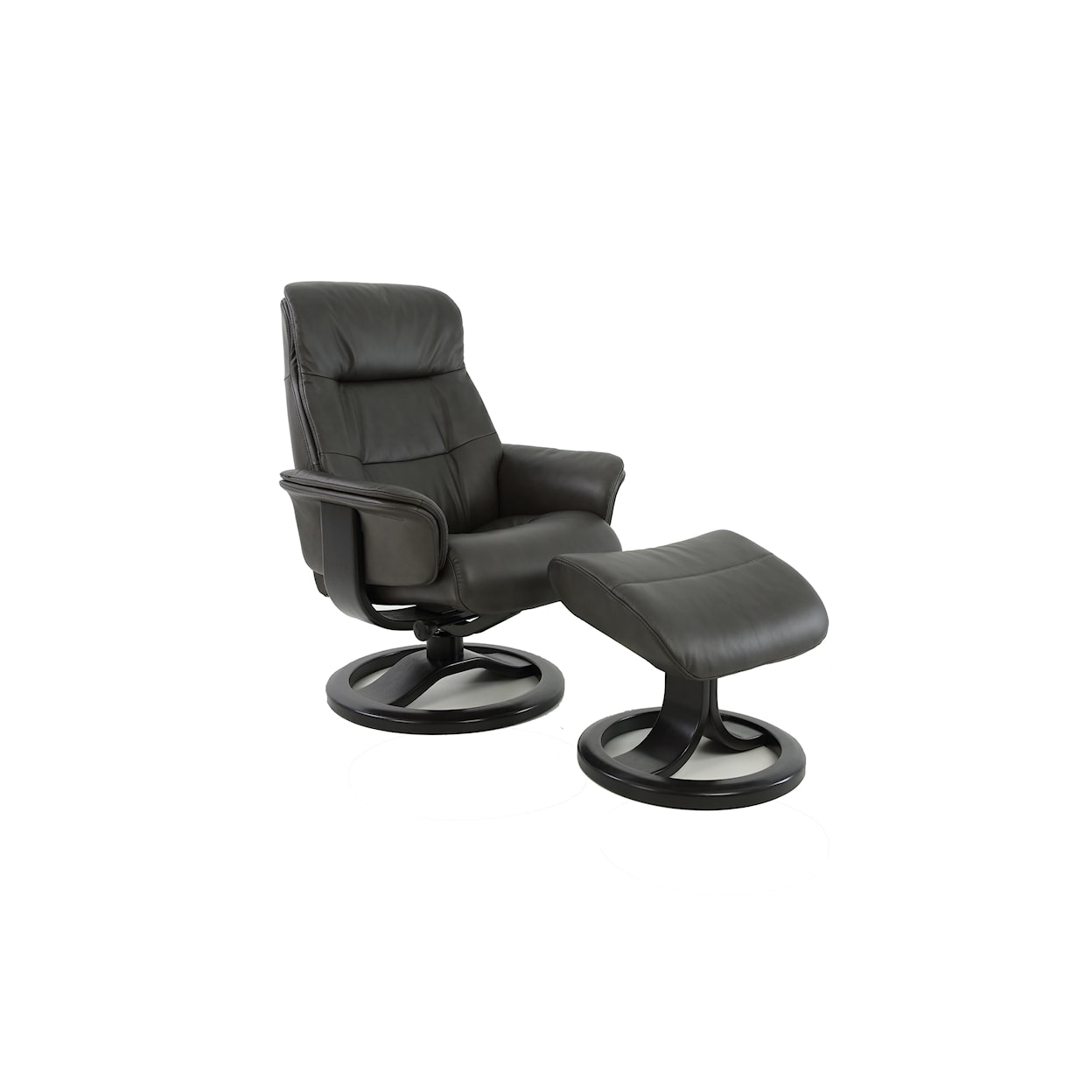 Fjords by Hjellegjerde Classic Comfort Collection Anne R Large Manual Recliner with Footstool