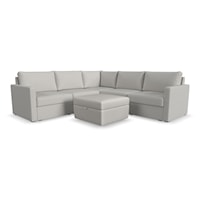 Transitional 5-Seat Sectional Sofa with Storage Ottoman