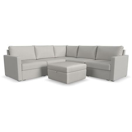 Sectional Sofa with Storage Ottoman