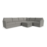 Transitional 6-Piece Sectional and Storage Ottoman