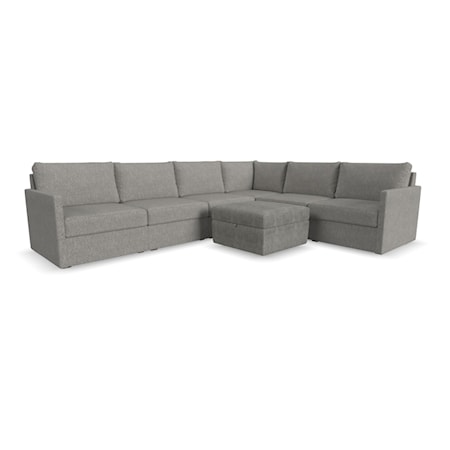 6-Piece Sectional Sofa and Storage Ottoman