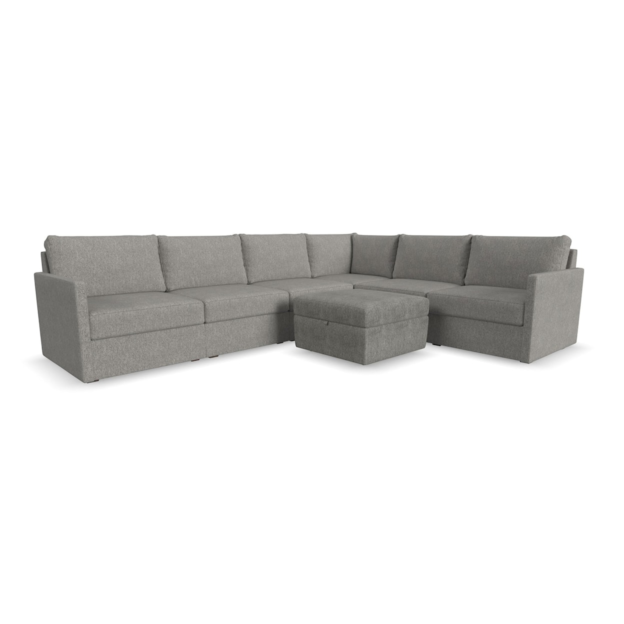 Flexsteel Flex 6-Piece Sectional and Storage Ottoman