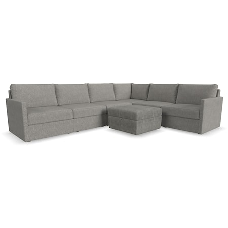 6-Piece Sectional and Storage Ottoman