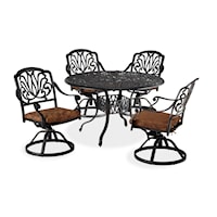 Traditional 5-Piece Outdoor Dining Set with Swivel Chairs