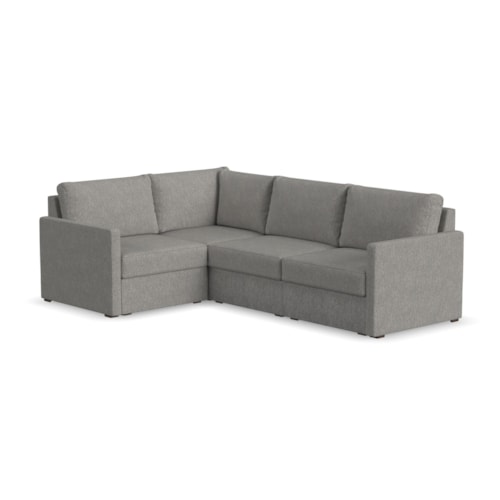 Flex 4-Seat Sectional Sofa with Narrow Arm - Pebble
