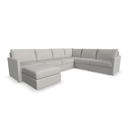 6-Piece Sectional Sofa with Ottoman