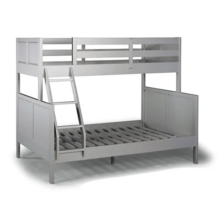 Transitional Twin Over Full Bunk Bed with Angled Bunk Ladder