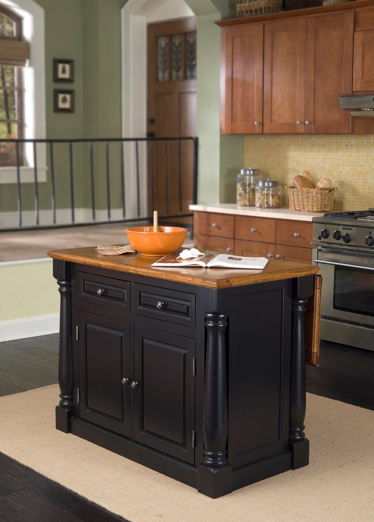 Kitchen Island with Wood Top