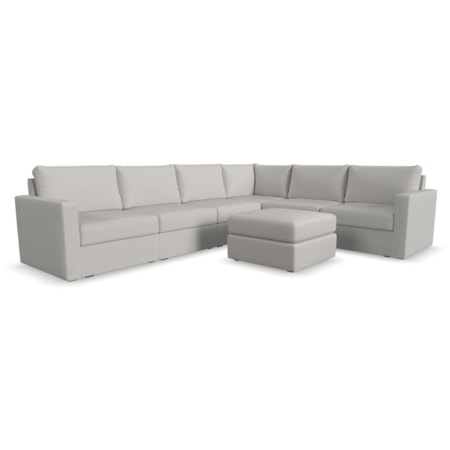 6-Seat Sectional Sofa and Ottoman