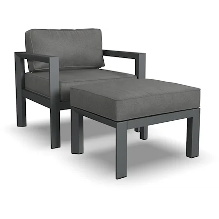 Outdoor Chair with Ottoman