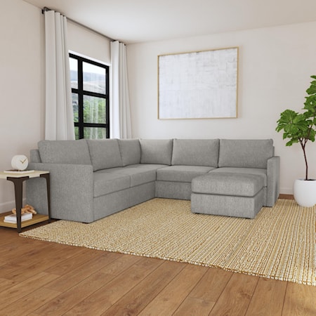 5-Piece Sectional Sofa with Ottoman