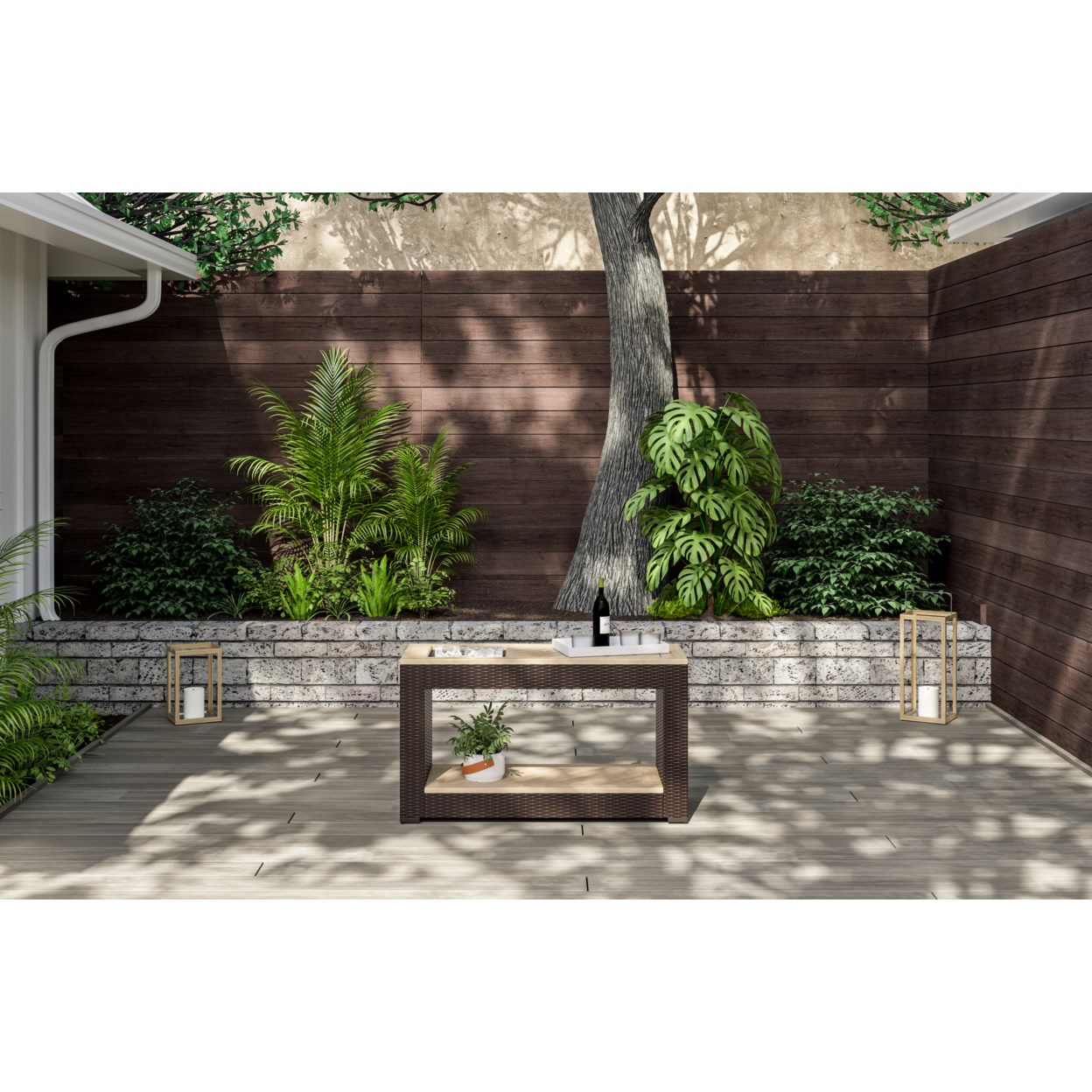 homestyles Palm Springs Outdoor Sofa Table