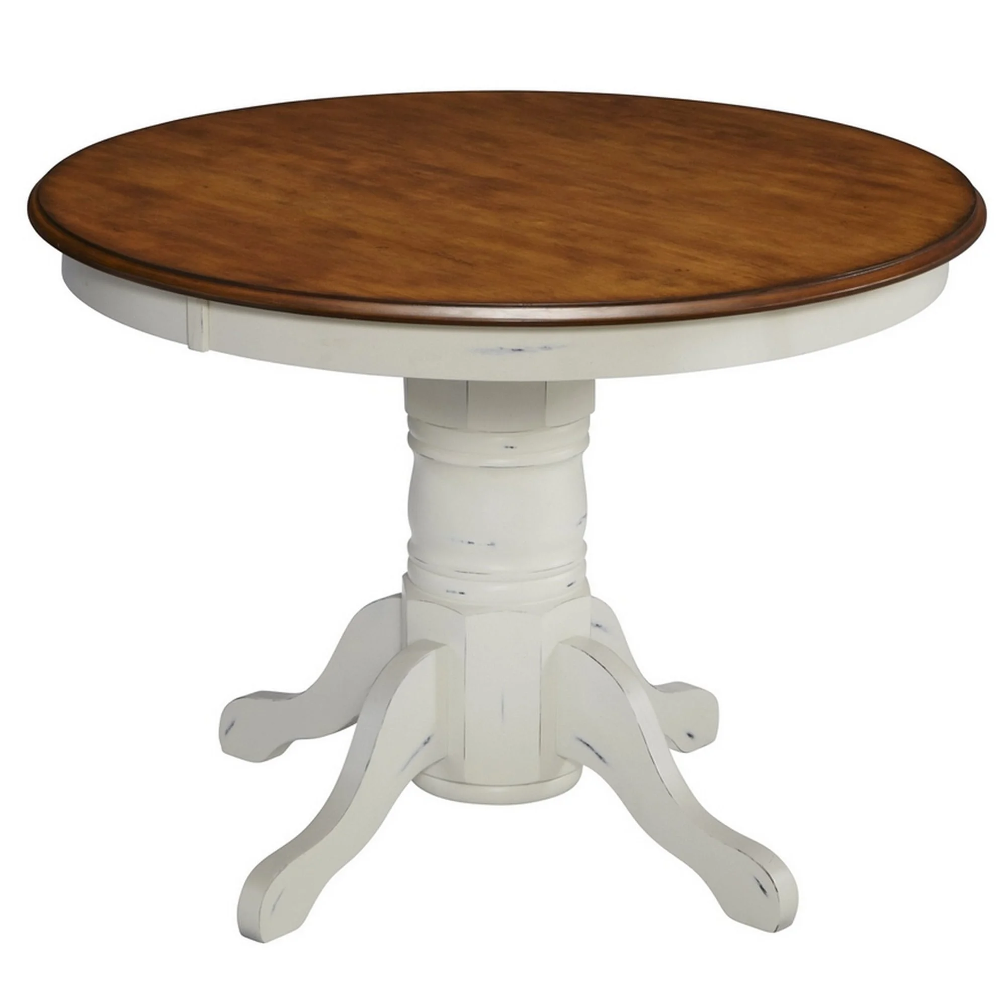 White Tone With Pedestal Style Base Dining Table