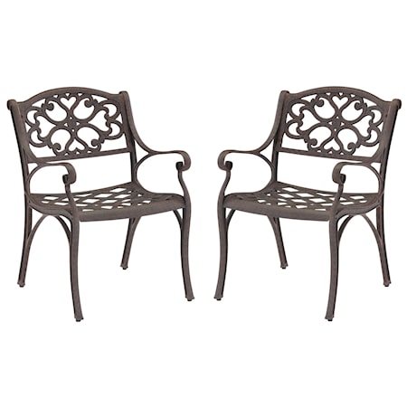 Set of 2 Outdoor Arm Chairs