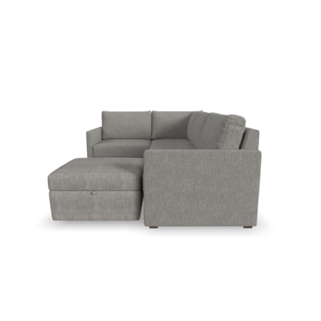 4-Piece Sectional Sofa with Storage Ottoman