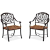 homestyles Capri Set of 2 Traditional Outdoor Dining Arm Chair with Cushion