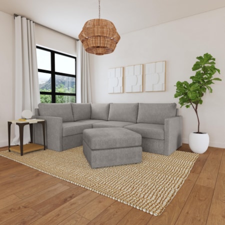 4-Piece Sectional Sofa with Ottoman