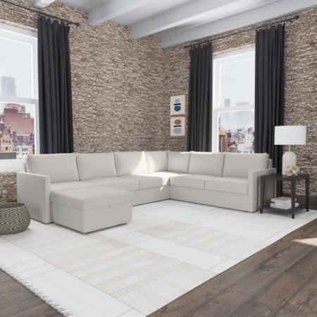 6-Piece Sectional Sofa and Storage Ottoman