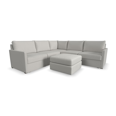 5-Piece Sectional Sofa with Ottoman