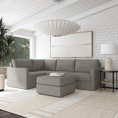 4-Seat Sectional Sofa with Ottoman