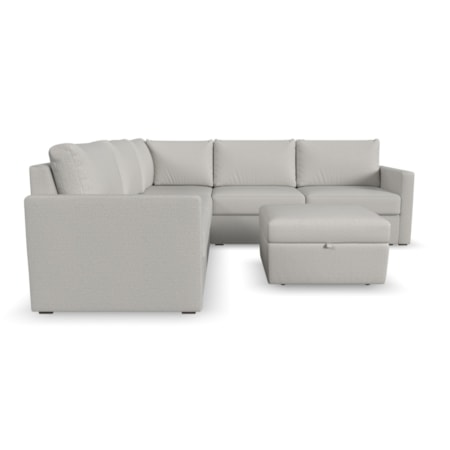 5-Seat Sectional Sofa with Storage Ottoman