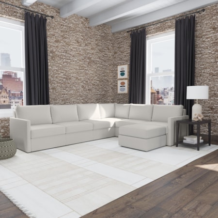 6-Piece Sectional Sofa with Ottoman