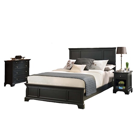 Queen Bed, Two Nightstands and Chest