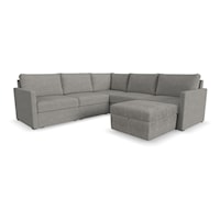 Transitional 5-Piece Sectional Sofa with Storage Ottoman