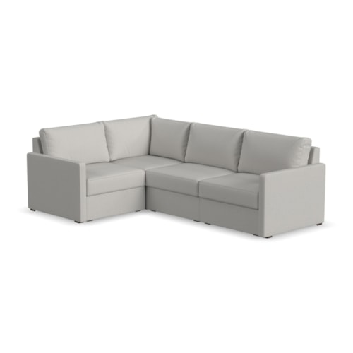 Flex 4-Seat Sectional Sofa with Narrow Arm - Frost