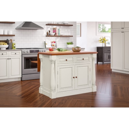 Kitchen Island with Wood Top