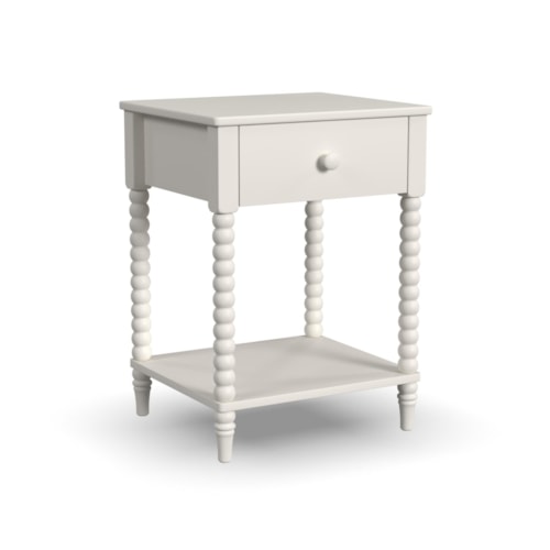 Transitional 1-Drawer Nightstand with Lower Shelf