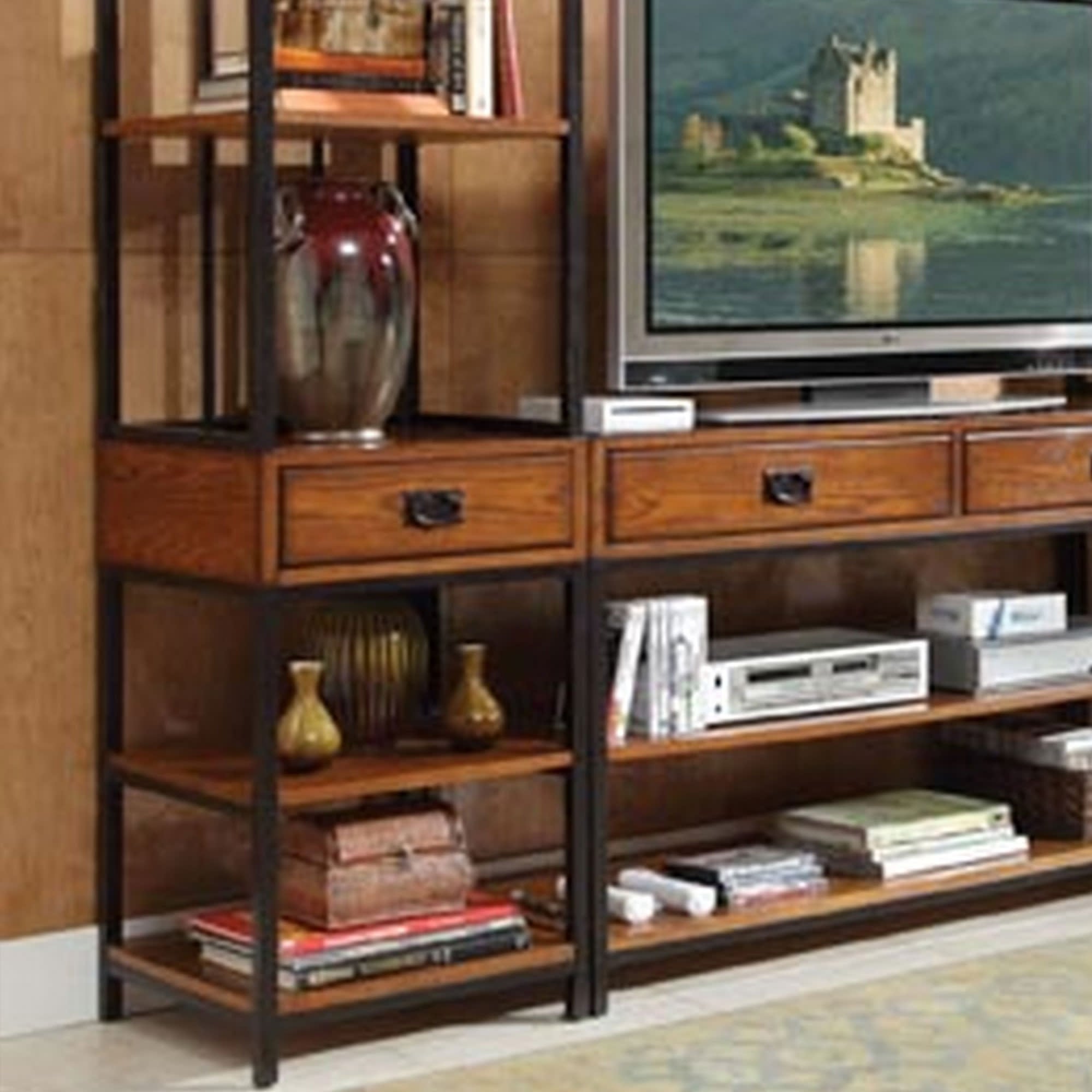 homestyles Modern Craftsman 3 Piece Entertainment Center
