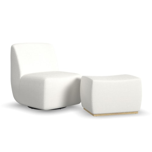 Contemporary Swivel Chair and Ottoman