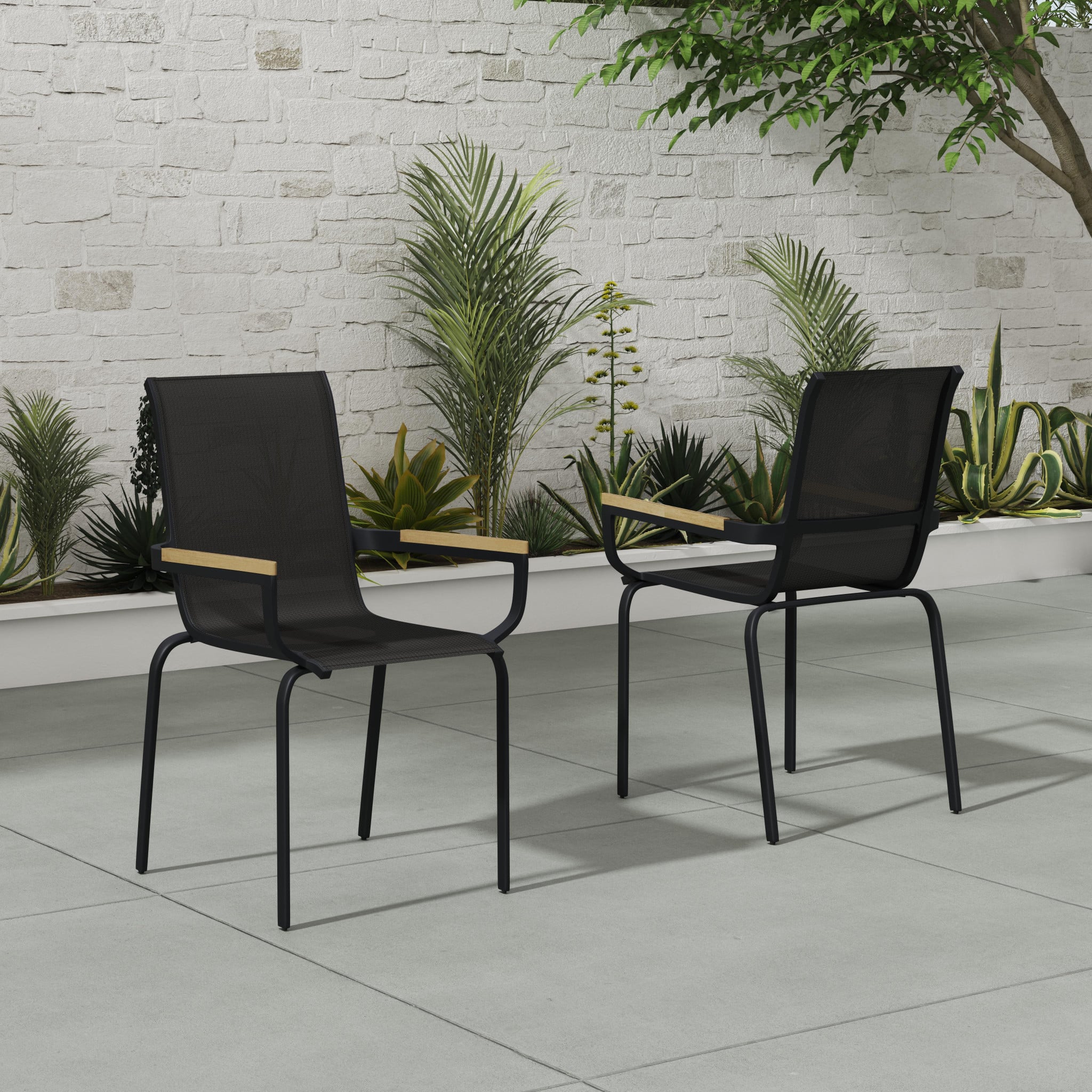 homestyles Finn Pair of Outdoor Dining Chairs