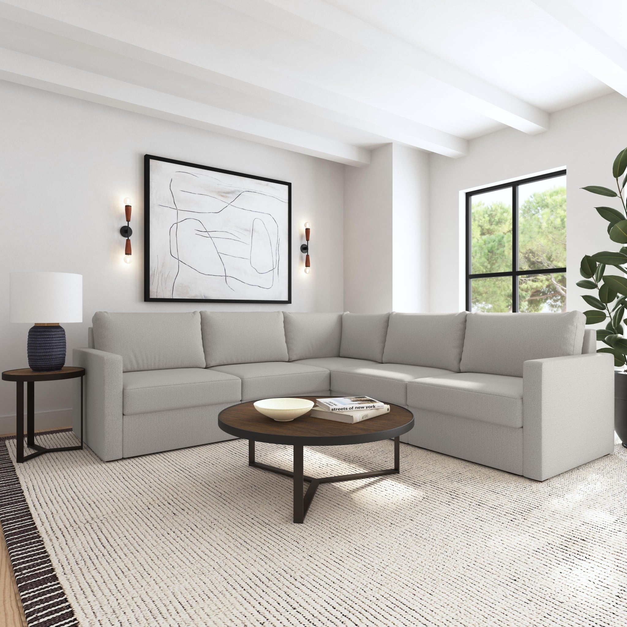 Flexsteel Flex Standard-Arm 5-Seat Sectional Sofa